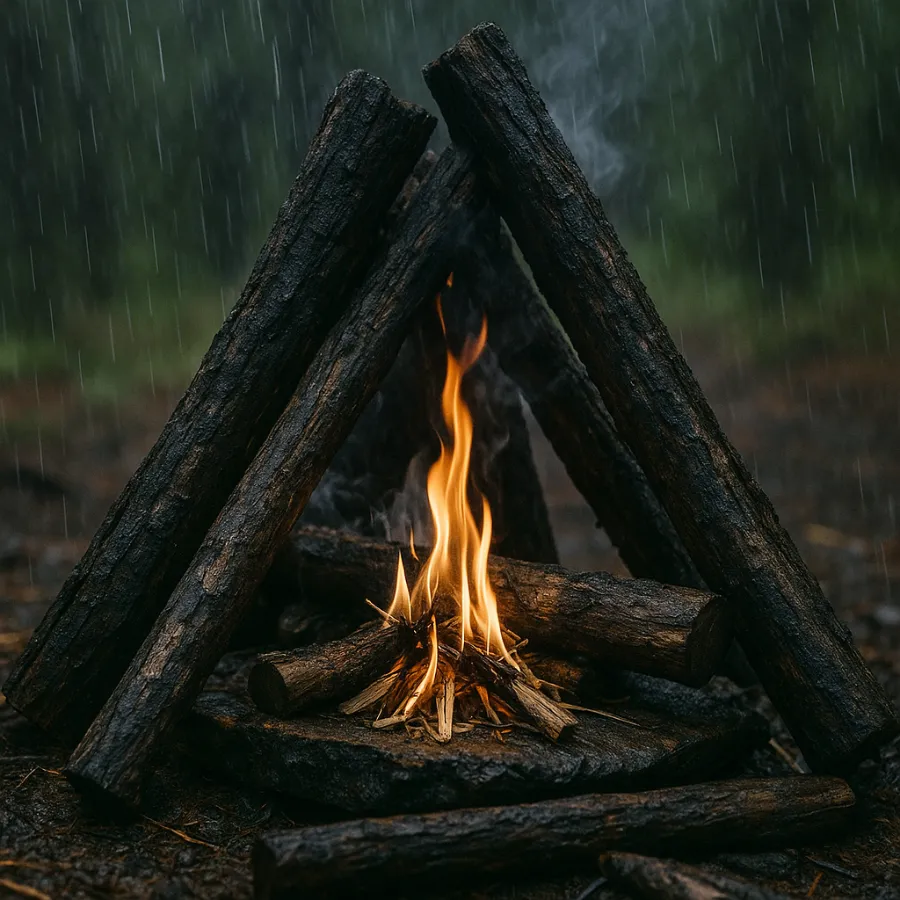 how to start a fire with wet wood (3)